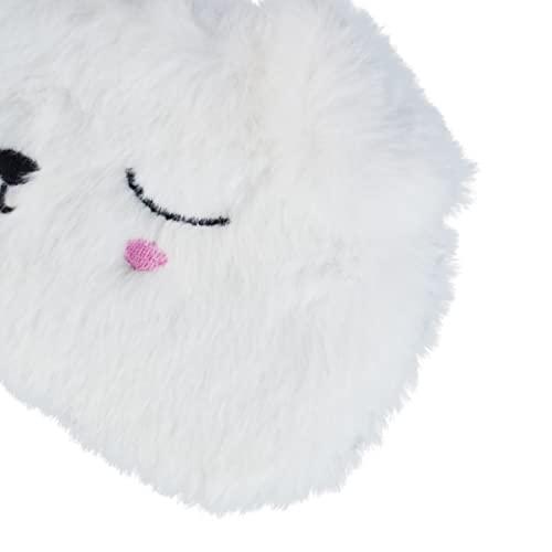 Ulbemoll Ulbemoll Cute Sleeping Mask, White Dog Soft Plush Fluffy Sleep Mask Funny Cartoon Puppy Blindfold Novelty Eye Cover Eyeshade Shade for Kids Girls and Adult Travel (White, Dog)