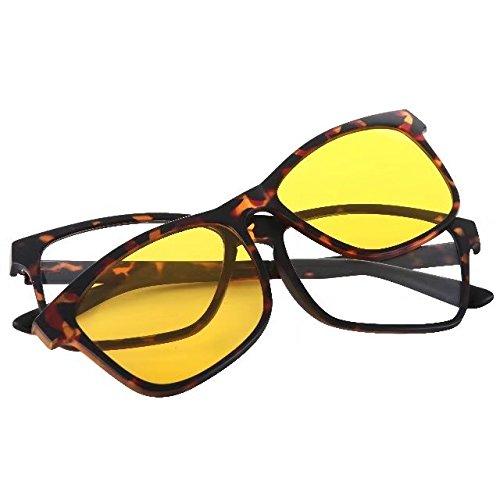 Jcerki Bi Tao Polarizing Sunglasses Yellow Reading Glasses 5.50 Strengths Light Tortoiseshell Combination Frames