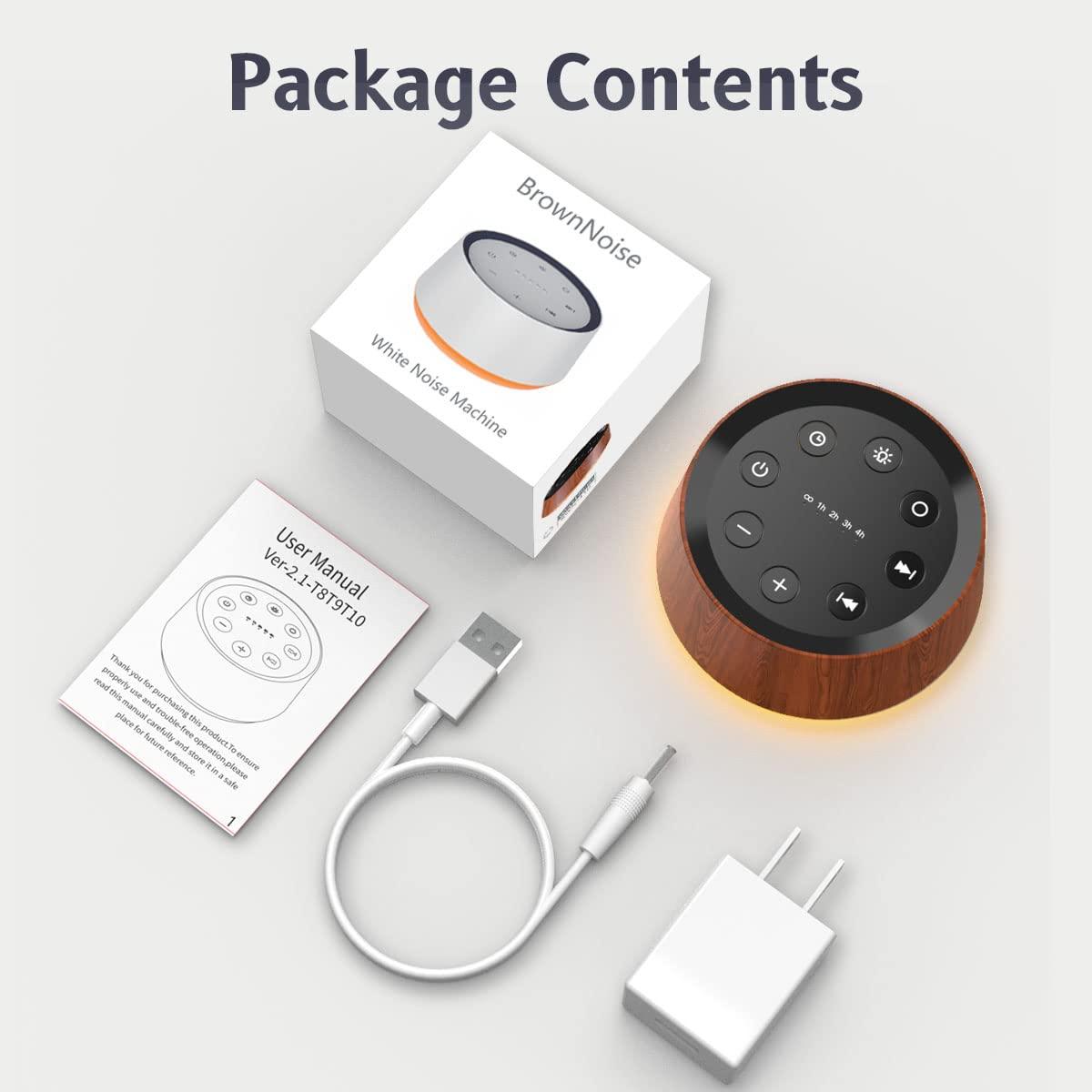 BrownNoise Brown Noise Sound Machine with 30 Soothing Sounds 12 Colors Night Light White Noise Machine for Adults Baby Kids Sleep Machines with 36 Volume Levels Memory Function 5 Timers for Home Office Travel