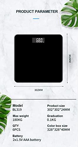 Vortex Vortex BL319 High Precision Strain Gauge Sensor System 6mm R20 Tempered Glass 180kg kg/lb/st Convertible LED Display Step on Technology Auto Zero & Auto Off Digital Scale