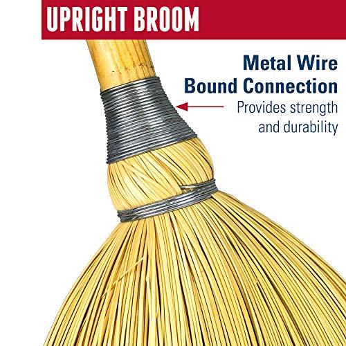 Weiler Weiler 95033 Heavy-Duty Corn Broom with Wooden Handle, 5 Sews, 100% Natural Corn Fill for Indoor or Outdoor Sweeping
