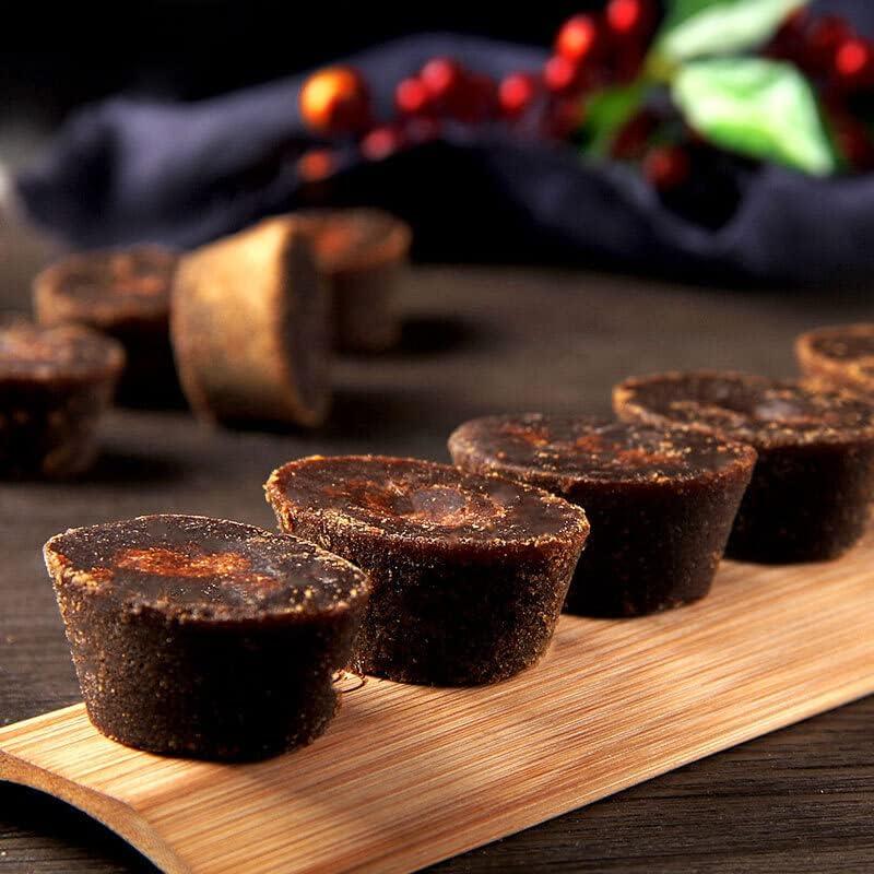 MIHUNTANG Black sugar 8.81oz Cubes Chinese Traditional Yuanbao black sugar- Handmade Pure Raw Sugarcane Dark Black Sugars 250g