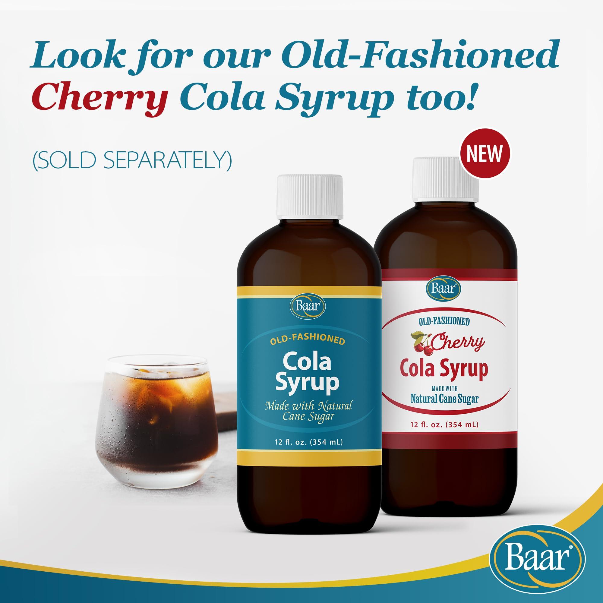 Baar Caffeine Free, Non-carbonated Cola Syrup with Pure Cane Sugar (No High Fructose Corn Syrup), 12 Oz.