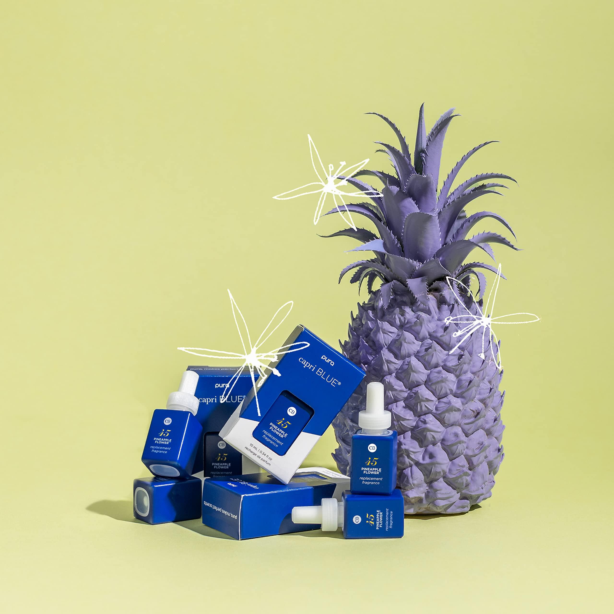 Capri Blue Capri Blue Pura Smart Home Plug-in Diffuser Refills  Includes 2 Capri Blue Pura Refills for Plug In Diffusers for Home - Long Lasting Luxury Scents - Pineapple Flower (Pack of 2)