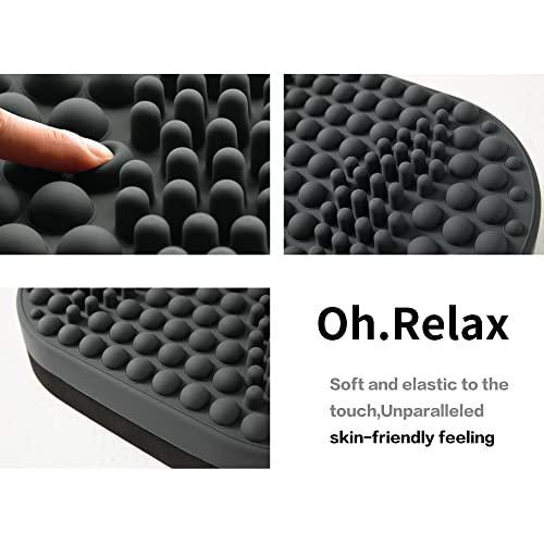 DIKDOC Dikdoc Foot Rest for Under Desk at Work, Home Office Foot Stool, Ottoman Foot Massager for Plantar Fasciitis Relief, Soft Silicone Footrests, Anti-Fatigue Fidget Toy (Gray)