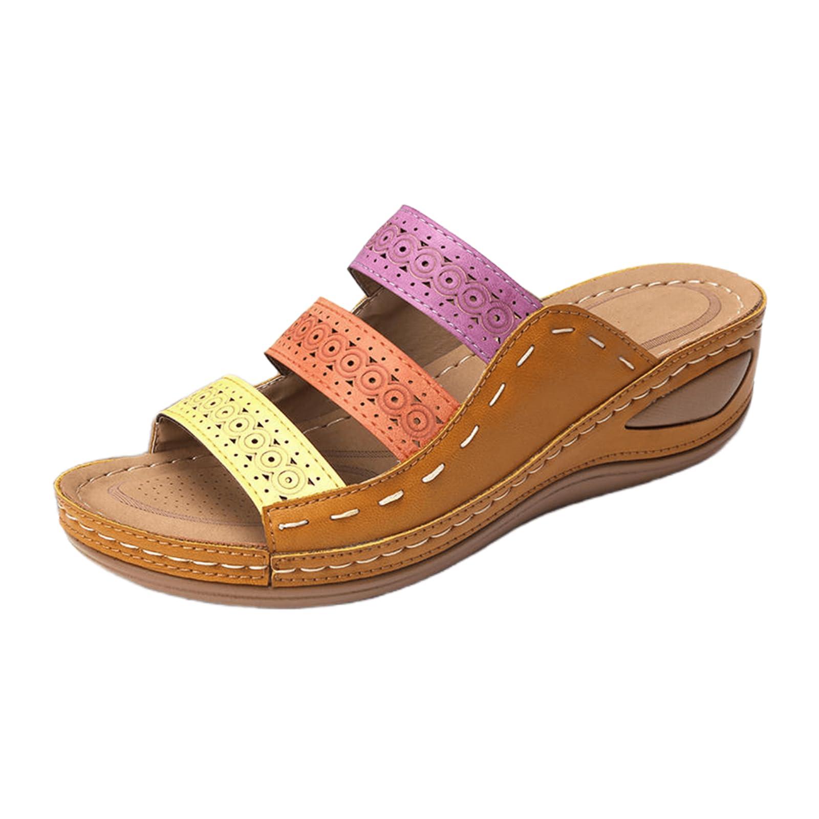 Generic Orthopedic Sandals For Women With Arch Support Plantar Fasciitis Women Orthotic Slides Comfortable Orthopedic Sandals Dressy Summer Wide Width Walking Flip Flops Beach Shoes with Arch Support 2024