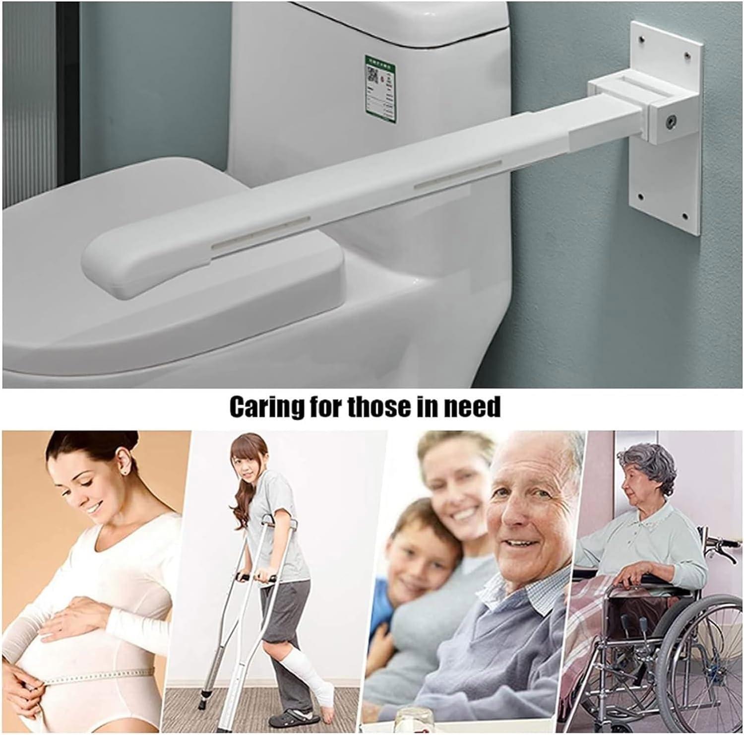 DIVIKO Foldable Toilet Grab Bar, Toilet Support Rail, Wall Mounted Bathroom Safety Grab Handle, for bariatric Elderly People, bariatric Disabled Support Bathroom Assist Assist Assist Rail (Color : B)