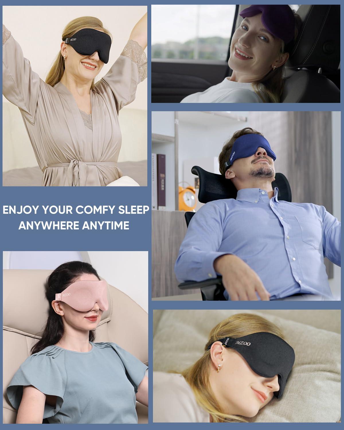 MZOO MZOO Sleep Eye Mask for Side Sleeper Men Women, Zero Eye Pressure 3D Sleeping Mask, Light Blocking Patented Design Night Blindfold, Soft Eye Shade Cover for Travel, Pink