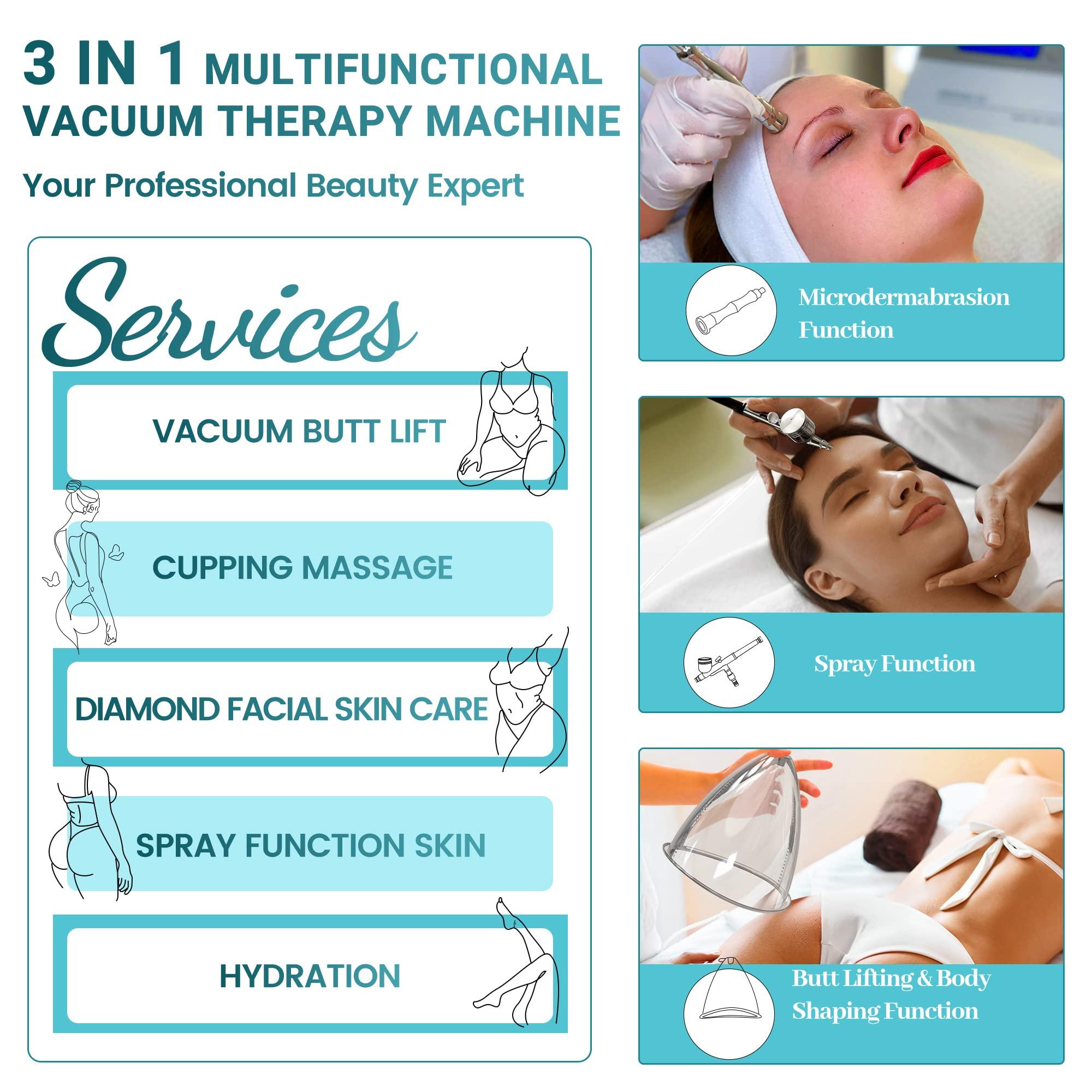 Meifuly Vacuum Therapy Machine, 3 in 1 Vacuum Cupping Therapy Sets with 1800ML and 1500ML Large Cups, 3 Gua Sha Head, 0-80 cmHg, 5 inch Touch Screen