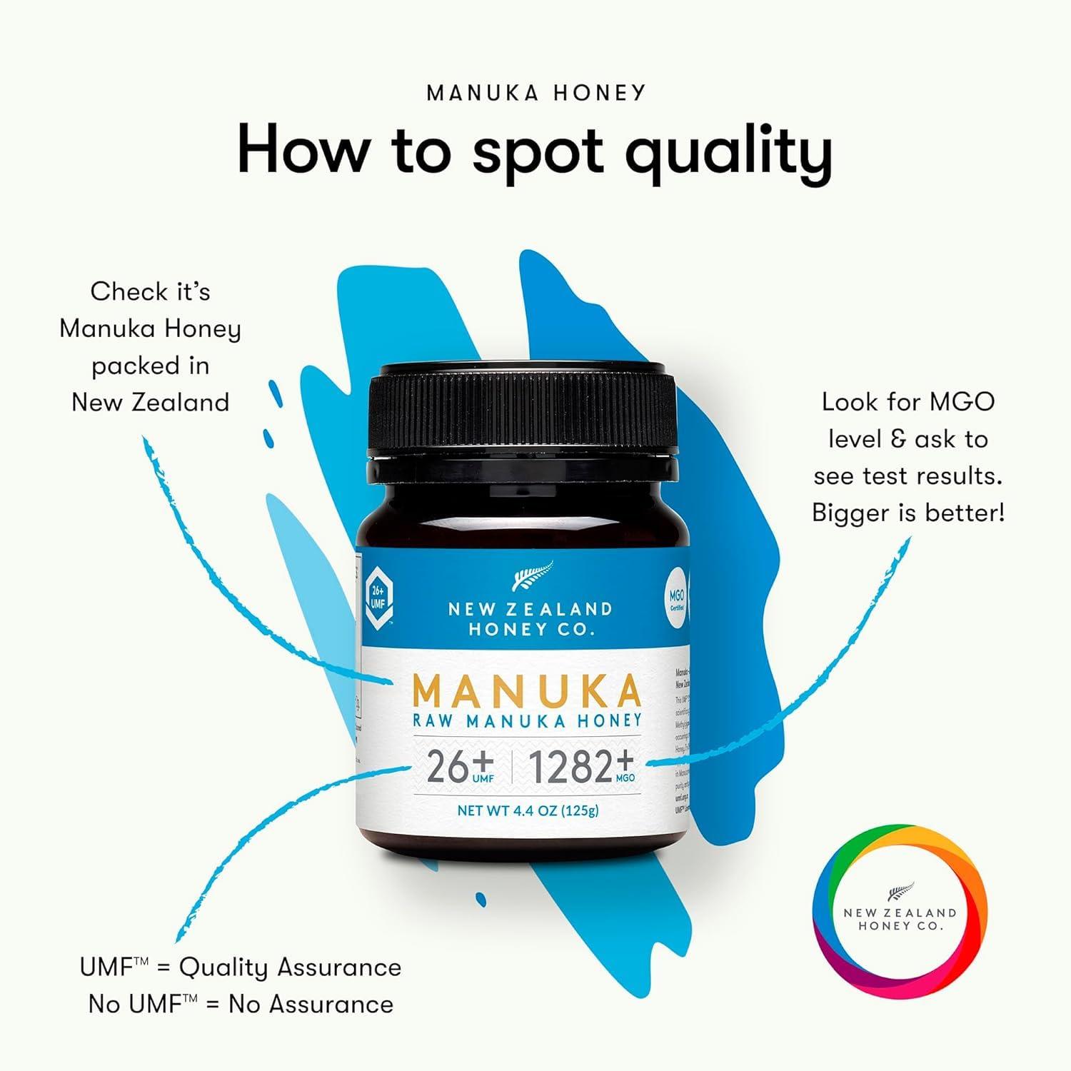 NEW ZEALAND HONEY CO New Zealand Honey Co. Raw Manuka Honey UMF 26+ | MGO 1282+, UMF Certified /4.4oz