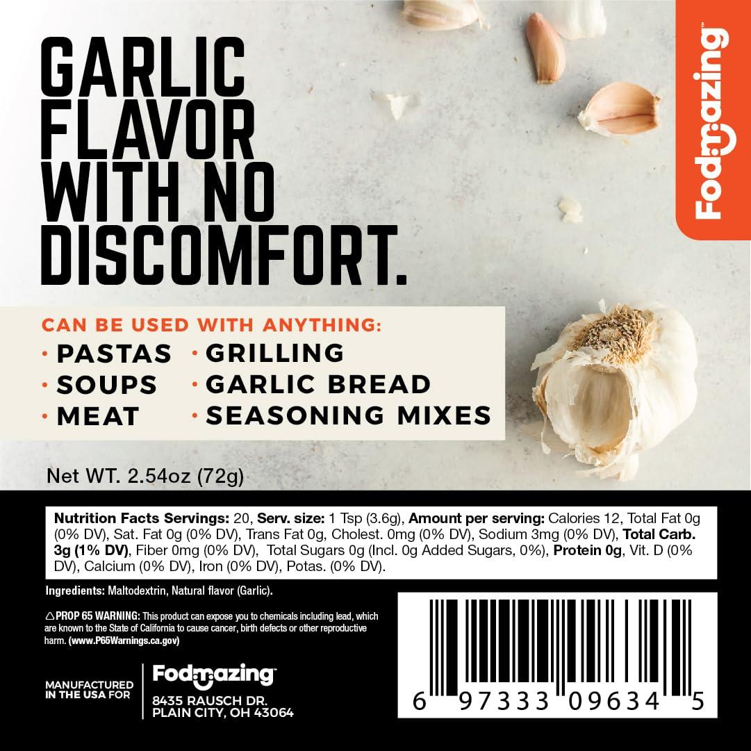 Fodmazing Fodmazing Garlic Replacer Substitute, Low FodMap Garlic Replacement, IBS Friendly, Non-GMO, Fat-Free, Great for Meals and Snacks (20 Servings)