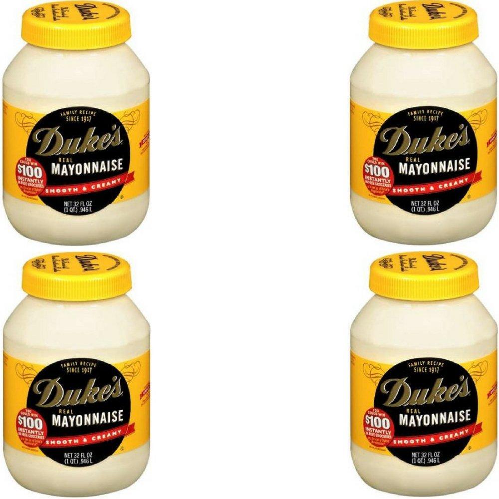 Dukes Duke's 2 Piece Real Mayonnaise, 32 Ounce (32 Ounce (Pack of 4))