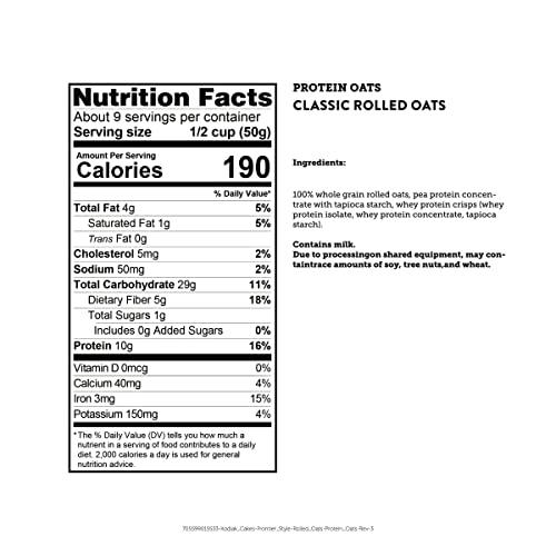 Kodiak Cakes Kodiak Oatmeal Canister, Rolled Oats, High Protein, 100% Whole Grains (1 canister)