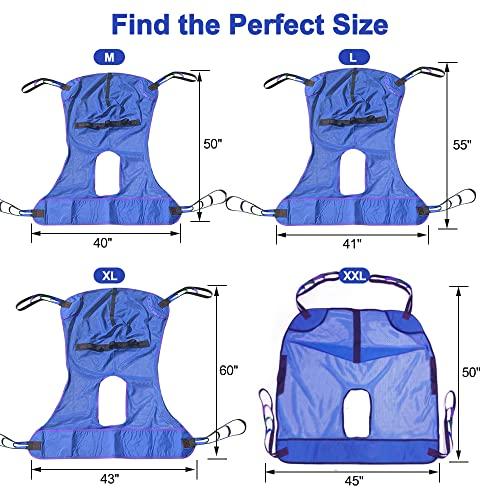 JGKwong JGKwong Universal Full Body Mesh Lift Sling with Commode Opening,Polyester Slings for Patient Lifts -Compatible with Hoyer, Invacare, McKesson, Drive, Lumex, Medline, Joerns (2X-Large)