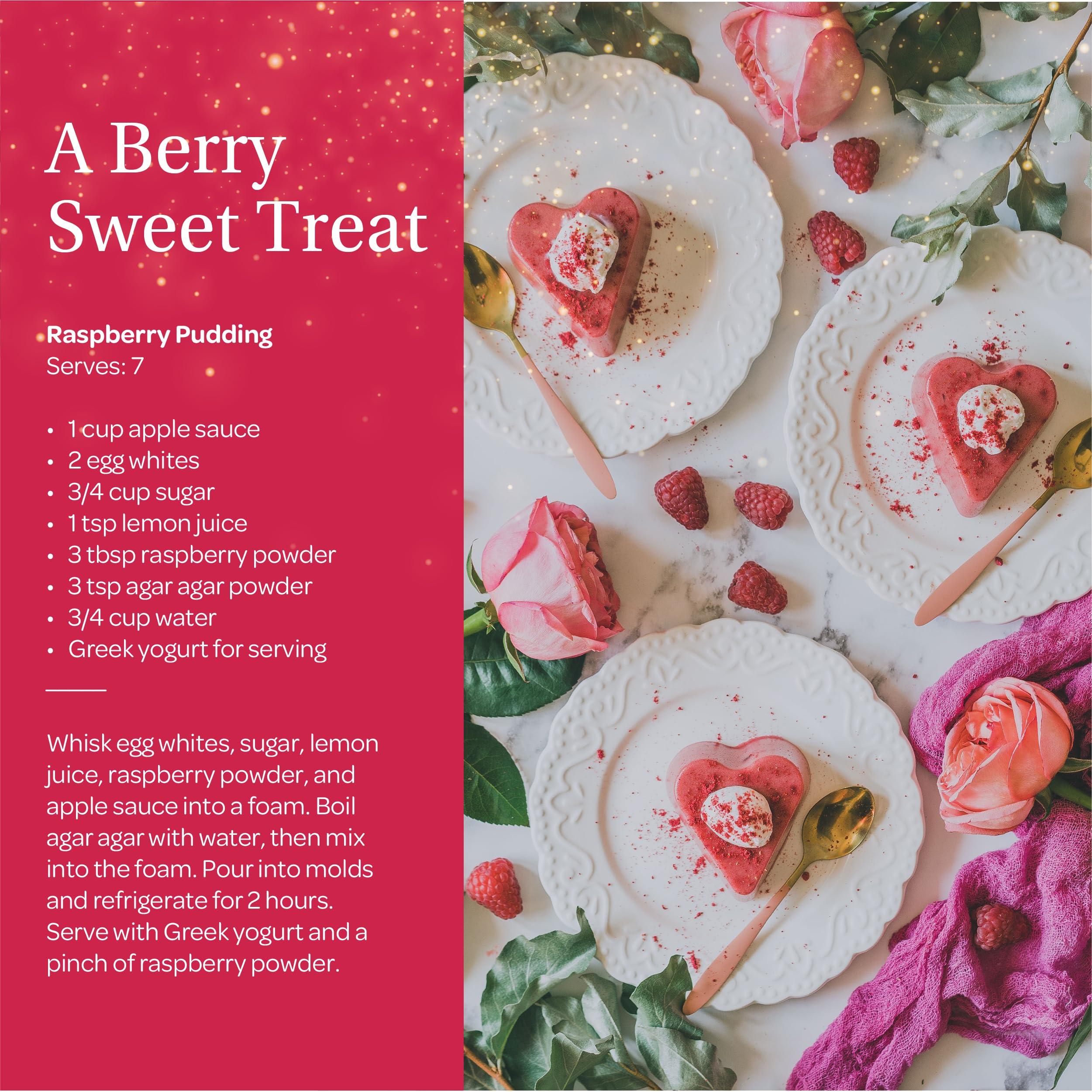 LOOV Organic Raspberry Powder, from Freeze-Dried European Raspberries, 6 Oz, Raw, 24-Day Supply, No Added Sugar