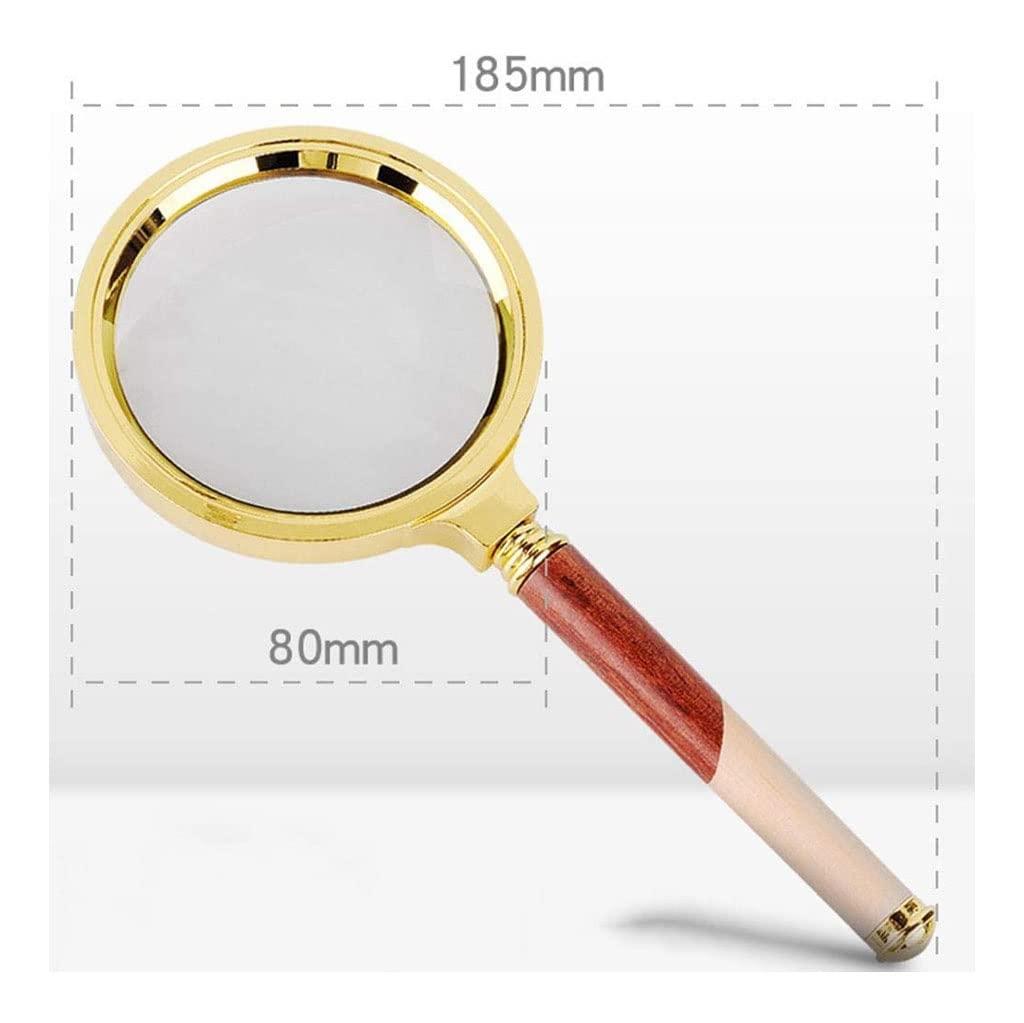 SXRUY Magnifying Glass Magnifier The Elderly Reading Big 10 Times Powerful Hand-held Children Reading 70/80mm Magnifier (Color : A, Size : 80Mm)