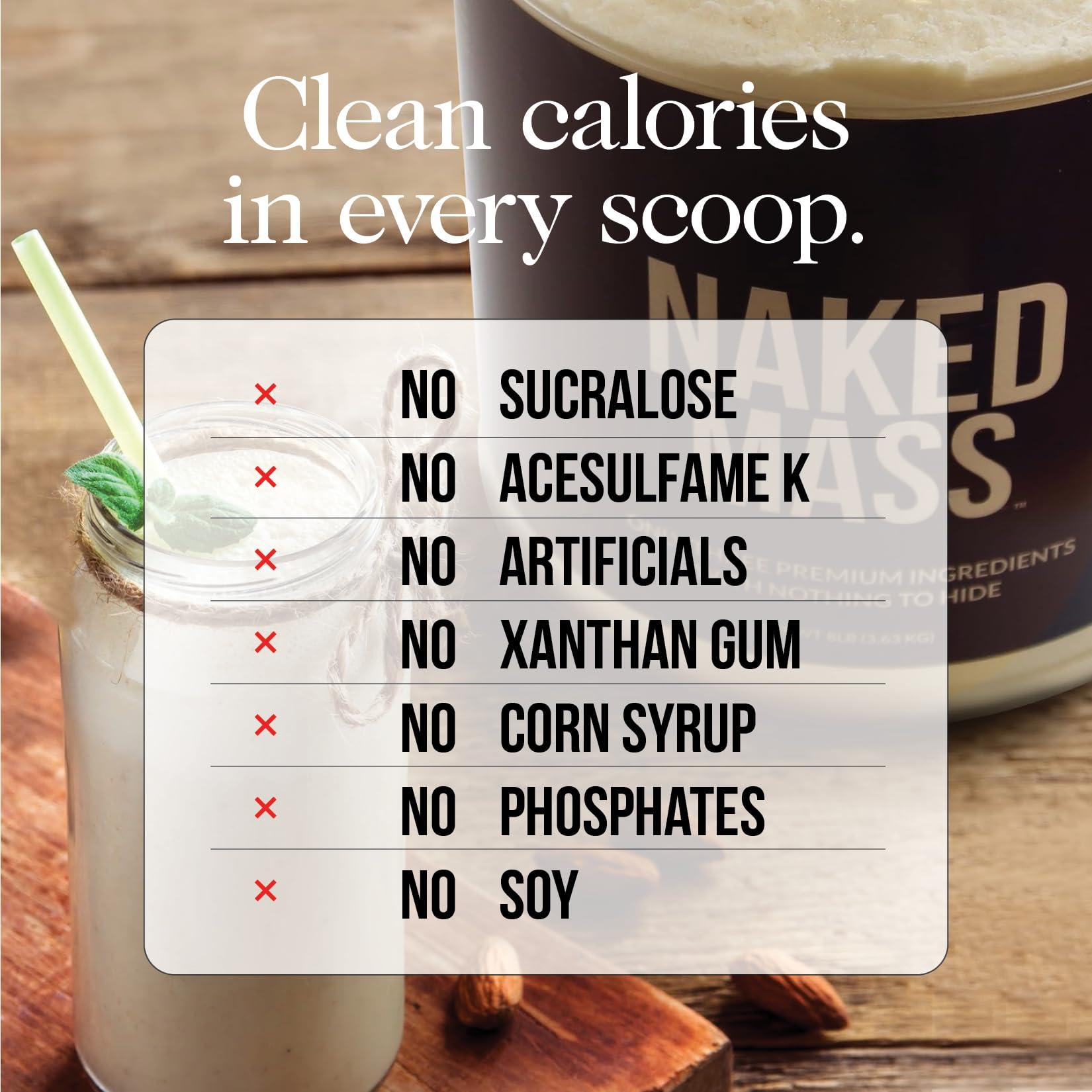 NAKED nutrition NAKED Chocolate Mass Gainer - All Natural Weight Gainer Protein Powder - 8lb Bulk, GMO Free, Gluten Free & Soy Free. No Artificial Ingredients - 1,360 Calories