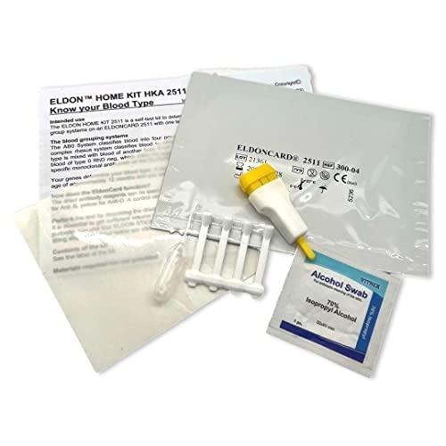 EldonCard Eldoncard Blood Typing Kit, 3 Test Pack, Know Your Blood Type, Accurate Instant Home Testing, Determine A, O, B, Rhs-D Negative & Positive Groups