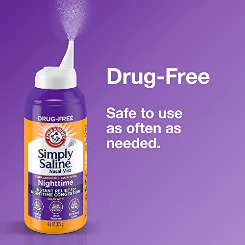 Arm & Hammer ARM & HAMMER Simply Saline Nighttime Nasal Mist 4.6oz- Instant Relief for SEVERE Congestion- One 4.6oz Bottle