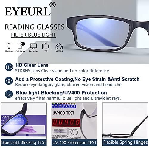 EYEURL EYEURL 2 Pack Reading Glasses for Women Men Neck Hanging Blue Light Blocking Glasses With Spring Hinges Eyeglasses Anti Glare UV Computer Readers Glasses,0.0