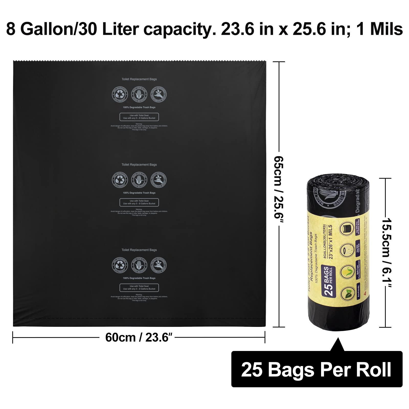 Odree Odree Portable Toilet Replacement Bags | 50 Count 8 Gallon, 30 Liter Camping Toilet Bags for Portable Toilet, Toilet Replacement Bags | Heavy Duty 1 Mils