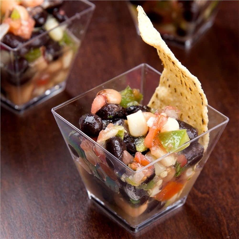 EGEN EGEN 10pcs 2oz Disposable Dessert Cup Plastic Dessert Ice Cream Cup Home Festival Wedding Party Supplies (Spoons*10)