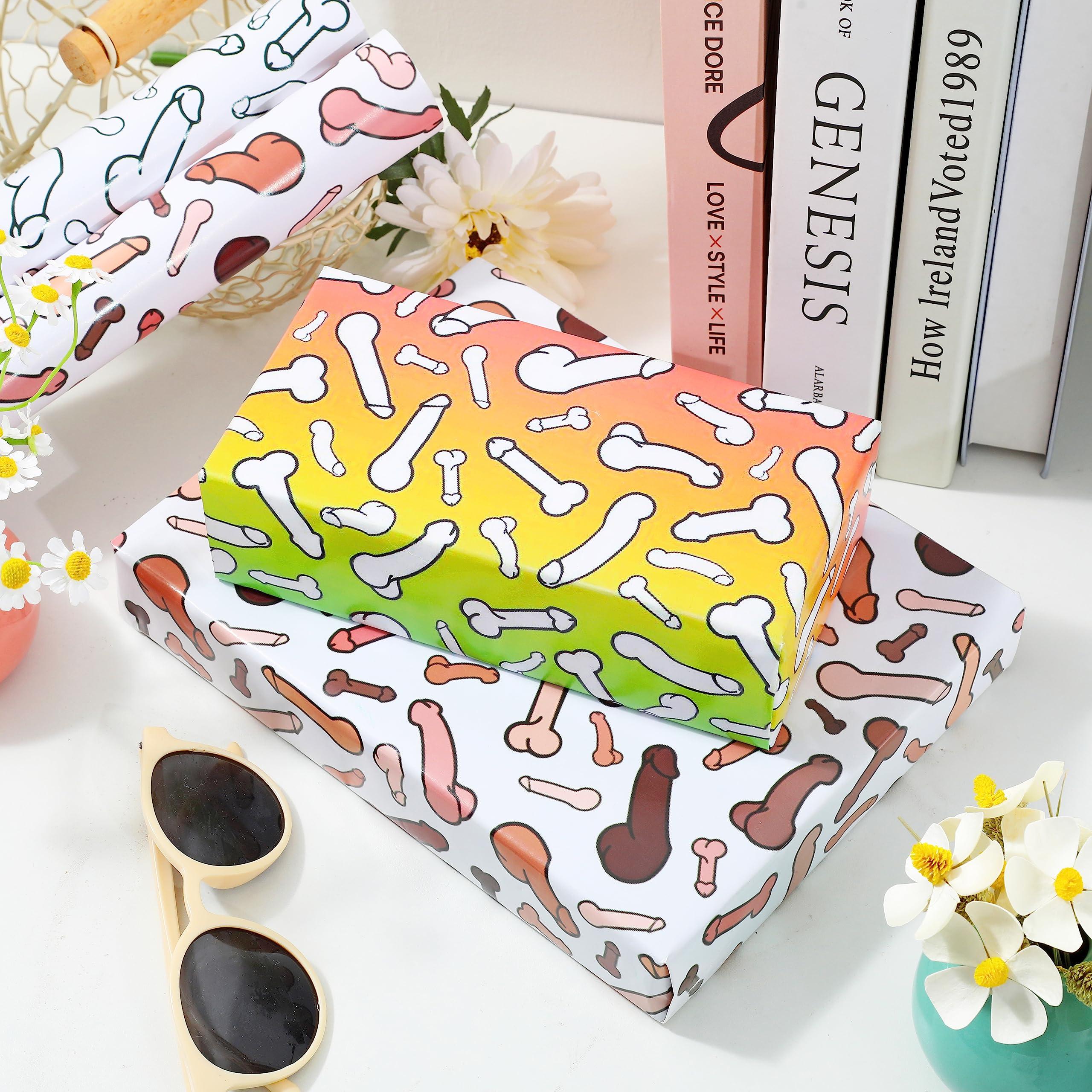 Dtiafu Dtiafu Funny Wrapping Paper for Women Men - 8 Sheets Rude Gift Wrapping Paper for Birthday Bridal Shower Anniversary - 20 x 28inch Per Sheet