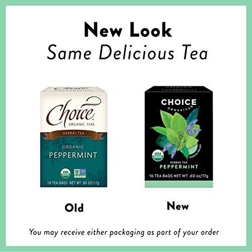 Choice Organics Choice Organics - Organic Peppermint Tea (1 Pack) - Compostable - Caffeine Free - 16 Organic Herbal Tea Bags