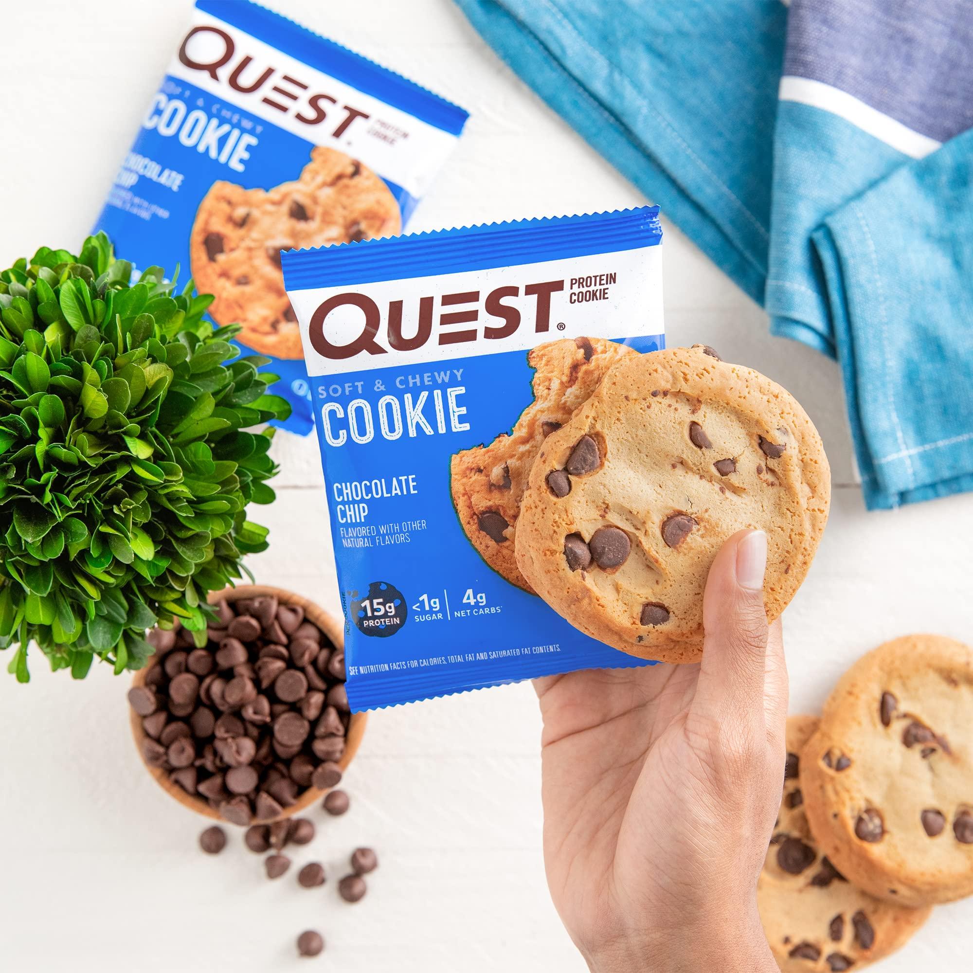 Quest Nutrition Quest Nutrition Chocolate Chip & Double Chocolate Chip Cookie Bundle, High Protein, Low Carb, 24 Count (2 Packs each with 12 Count)