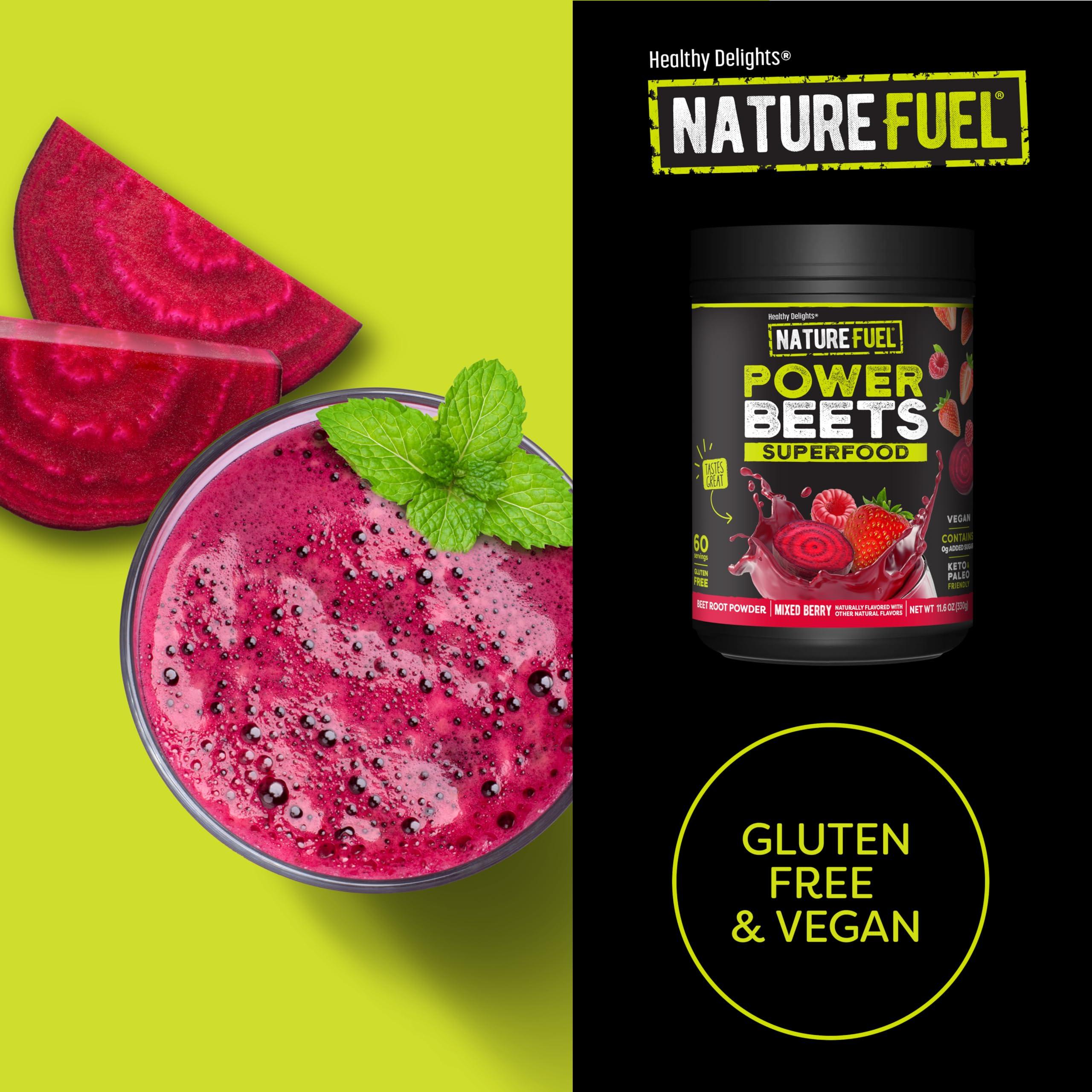 Healthy Delights Nature Fuel Power Beets Powder, Delicious Mixed Berry, Concentrated Superfood Supplement, Supports Circulation, Natural Energy & Stamina, Non-GMO, 60 Servings (Packaging May Vary)