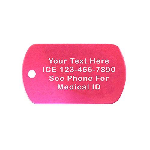 Goods For Giving Custom 2 Pack - Asthma Medical Alert ID Necklaces with Pink Hot Custom Tags, Pink Silencers, and 30'' USA Chains