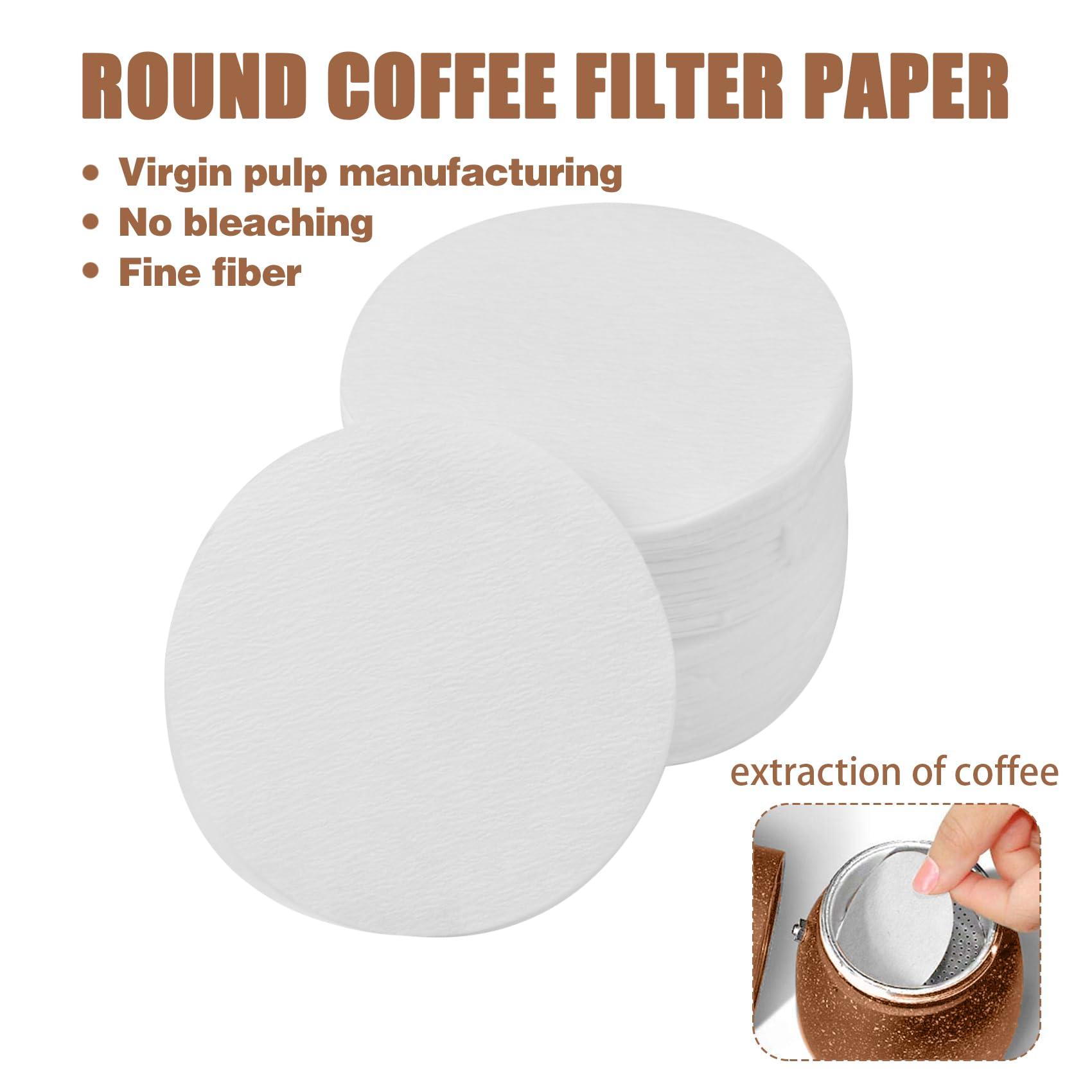 CEYAZYE 200 PCS Round Coffee Filter Paper, 56 mm Disposable Coffee Filters, Moka Coffee Pot Filter for Espresso Machine Portafilter Moka Pot, Quality Material Paper Fiber Heat Resistance for Coffee Mocha