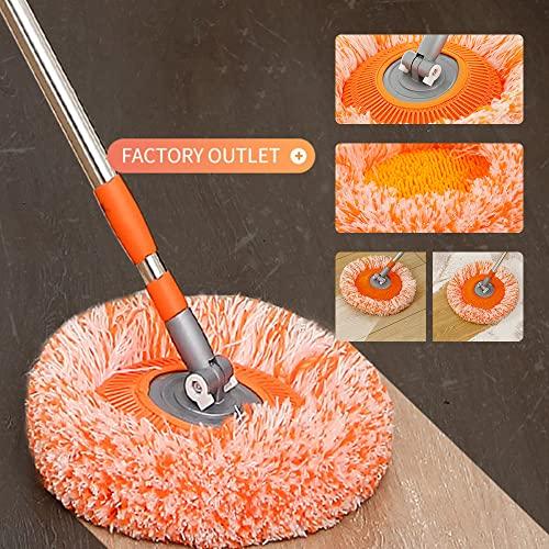 Drkicsy 360 Rotatable Adjustable Cleaning Mop, Extendable Wall Cleaning Mop with Long Handle, Multifunctional Dust Mops Household Rotating Mop for Wall Ceiling Window Floor (Grey, 55-110CM)