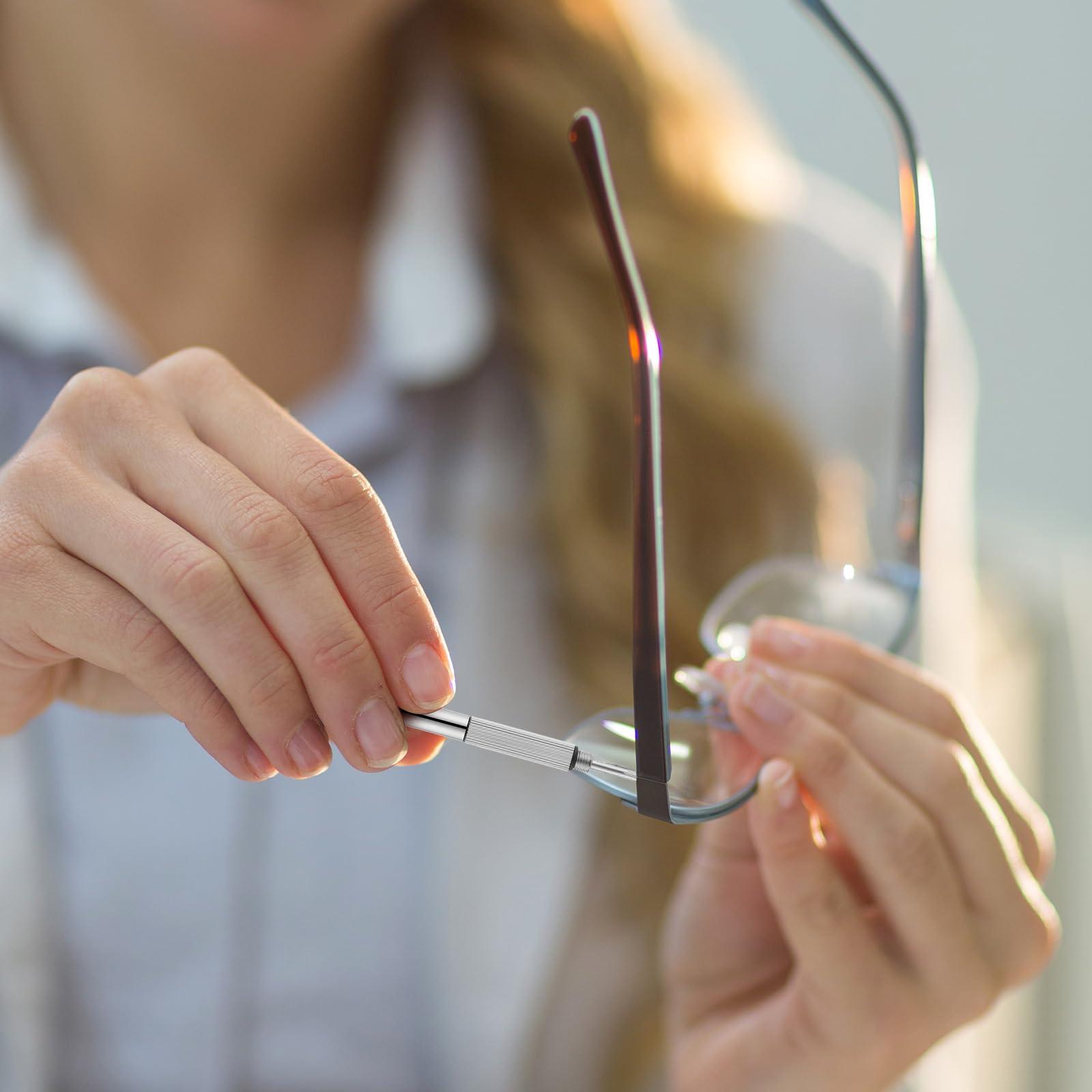 Nogeqi Nogeqi 6 Pcs Mini Eye Glasses Screwdriver Repair Kit 4 In 1 Portable Tiny Glasses Screwdriver Keychain Precision Tightening Eye Glass Screwdriver Kits for Eyeglasses, Computer and Watch Repair