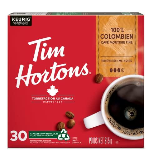Tim Hortons Tim Hortons Colombian Coffee, Single Serve Keurig K-Cup Pods, Dark Medium Roast, 30 Count {Imported from Canada}