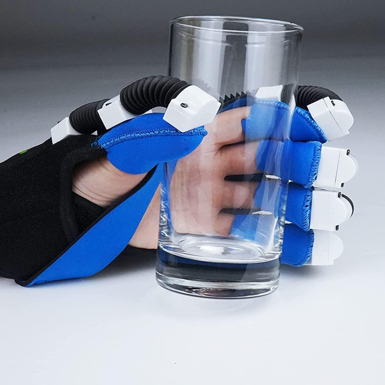 ZZBB ZZBB Rehabilitation Robot Gloves Hand Stroke Hemiplegia Finger Rehabilitation Brace, Hand Training Finger Orthotics Device Assistive Gloves Finger Flexion Correction,Left,S