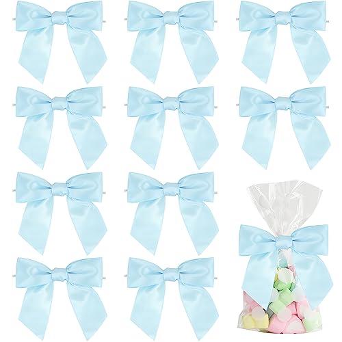 AIMUDI AIMUDI Blue Bows for Baby Shower 4.5\" Pre-Tied Baby Blue Bows with Twist Ties Light Blue Ribbon Bows for Crafts Premade Bows for Gift Wrap Christmas Tree Wedding Decor Gender Reveal Party - 36 PCs