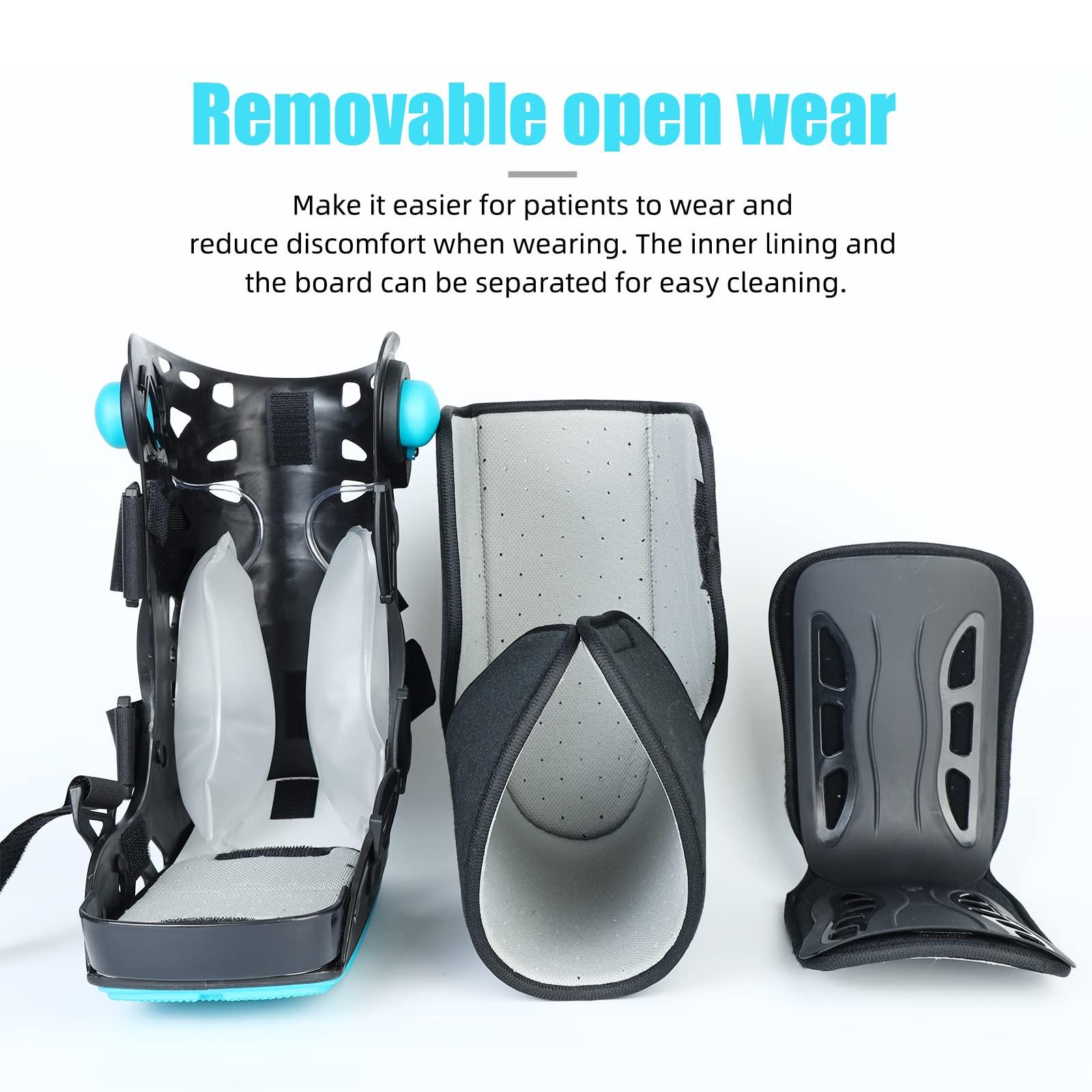 Tairibousy Medical Inflatable Walking Boot, Air Cam Walker Fracture Boot, Short Orthopaedic Boot for Sprained Ankle, Foot Pain Recovery, Stress Fracture, Broken Foot, Achilles Tendonitis Black (Large)