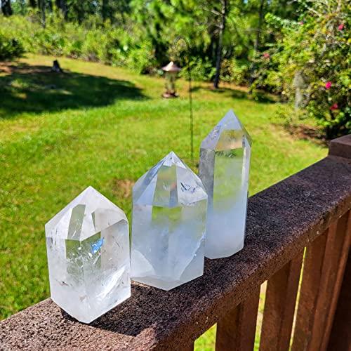 Roxxy Crystals Large Clear Quartz. Natural Himalayan Tibetan High Altitude Raw 6 Sided Point Crystal Obelisk. High Purity Clear Quartz Point. Reiki Healing