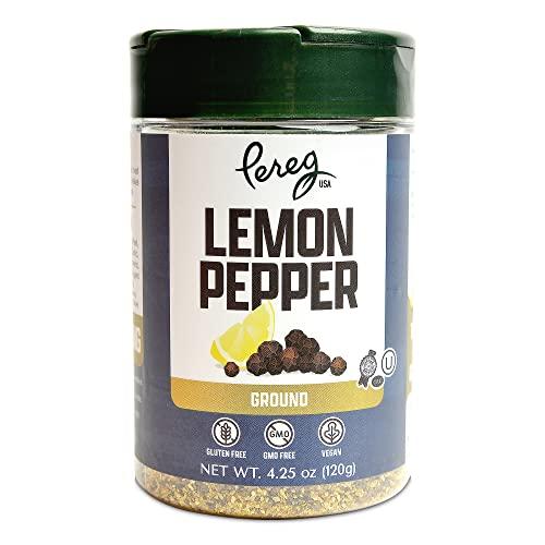 Pereg Pereg Lemon Pepper Seasoning with Garlic & Onions (4.25 oz x 6 Pack) - Made with Lemon Peel - Zesty & Bold Flavor Spice - Non-GMO, Kosher, Gluten-Free