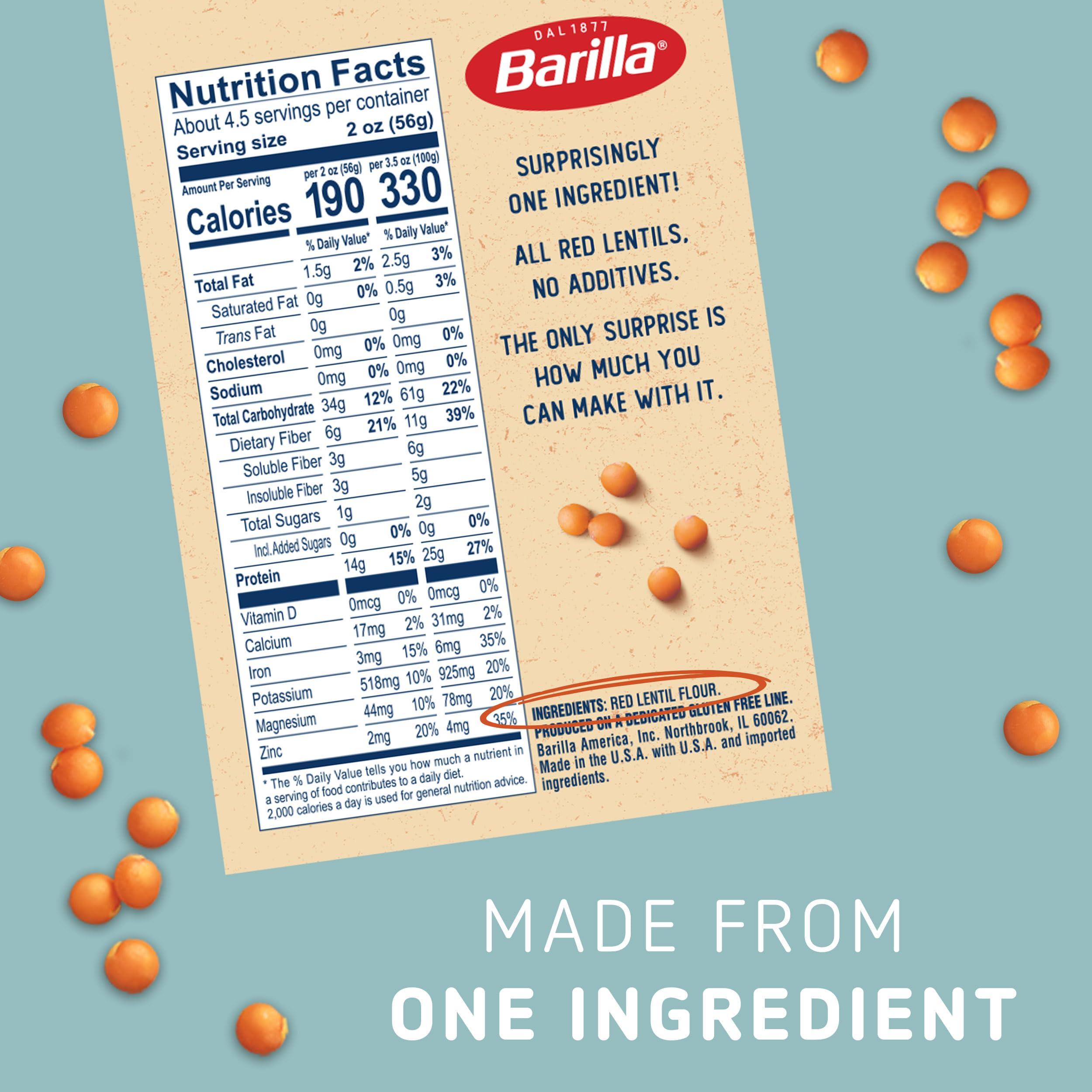 Barilla Barilla Red Lentil Penne Pasta, Good Source of Plant-Based Protein, Excellent Source of Fiber, Kosher, Gluten Free & Non-GMO, 8.8 Ounce (Pack of 10)