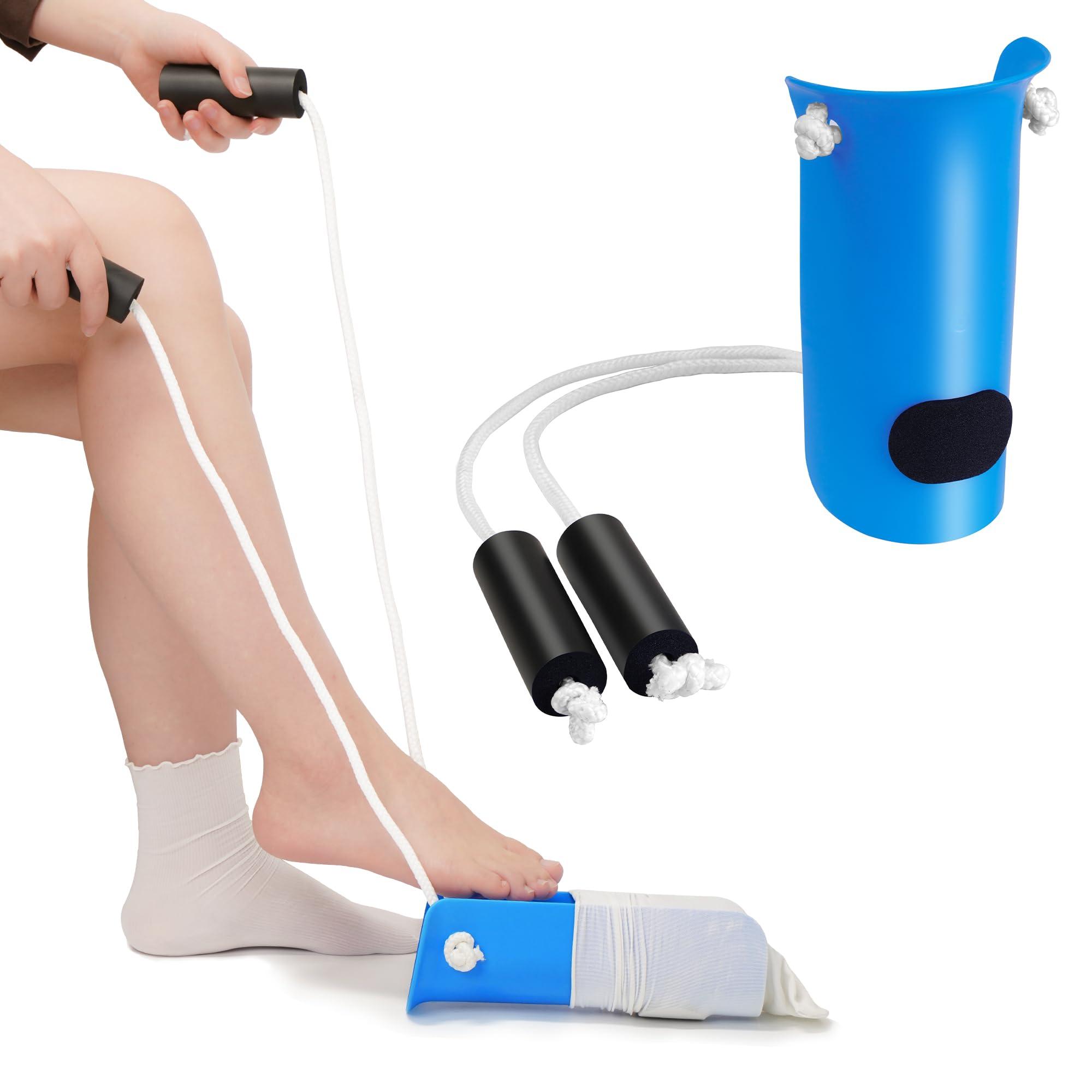 Kekoy Kekoy Sock Aid, Easy to Use Sock Helper with Foam Handles, Sock Aide Device Pull Up Assistance Help, Sock Helper Stocking Slider for Elderly, Senior, Pregnant, Diabetics(Blue)