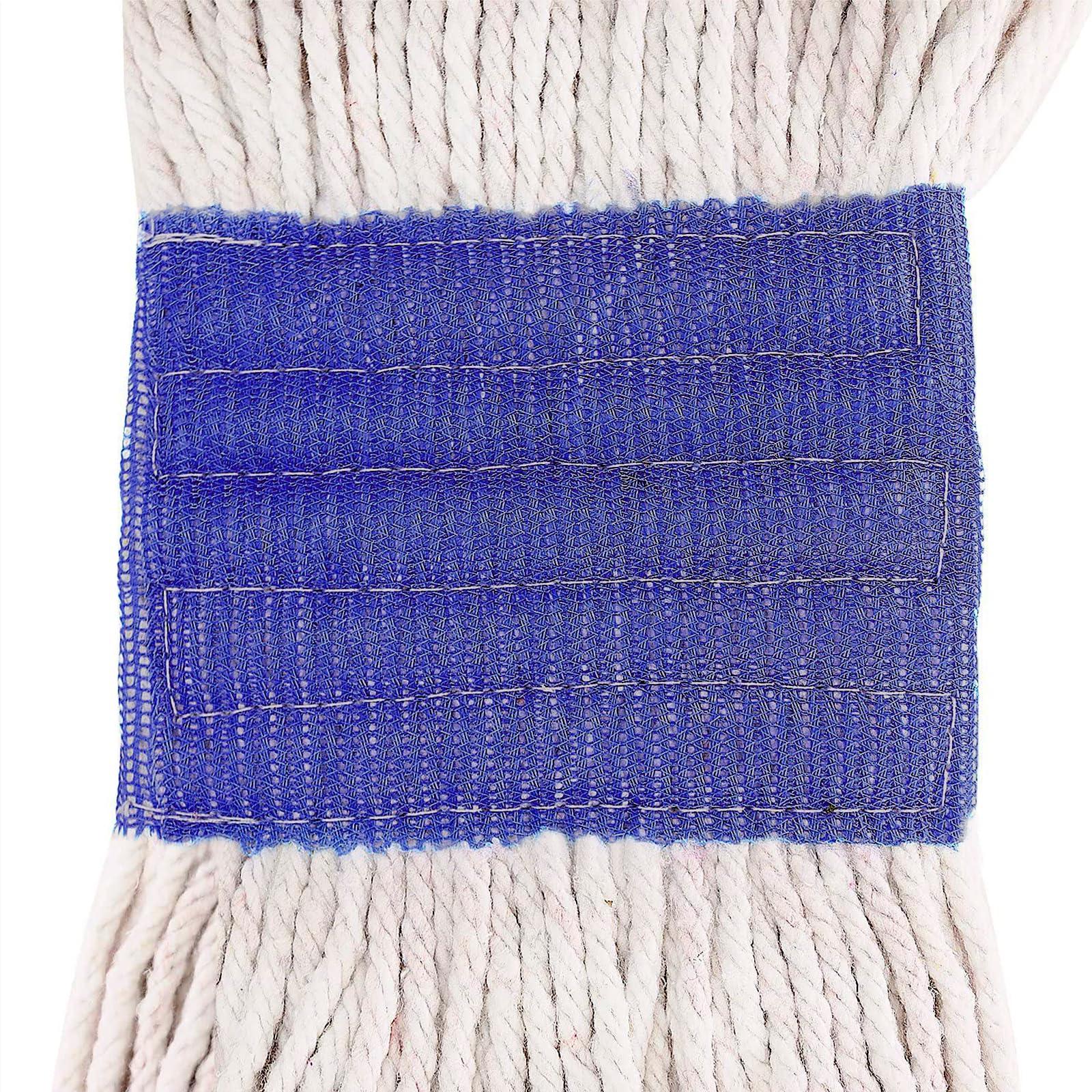 Tidy Monster Loop End Commercial String Mop Head, String Cotton mop Heads, 6 Inch Headband, Mop Head Replacement for Home, Highly Absorbent,Industrial and Commercial Use (3-White)