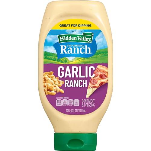 Hidden Valley Hidden Valley Garlic Ranch Condiment and Dressing, 20 Fluid Ounce Bottle (Package May Vary)