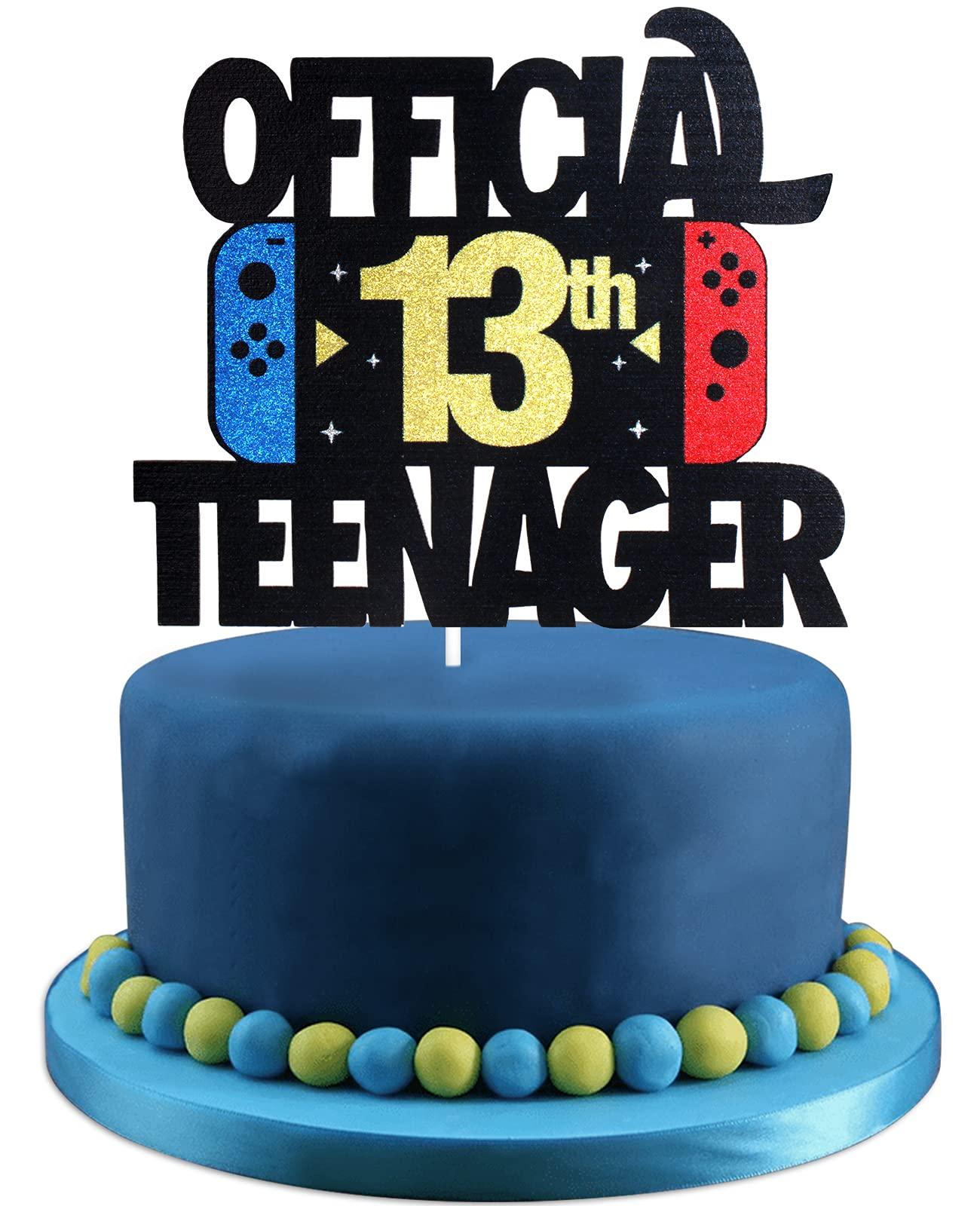 LHCING OFFICIAL TEENAGER 13th Birthday Cake Topper - Boys Girls 13th Birthday Glitter Cake Supplies - Thirteen Years Old Birthday Party Decoration