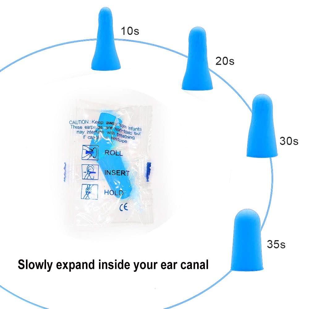 Quality Plugs by Rips Quality Foam Earplugs - 200 Pairs Bulk Pack - Ideal Ear Plugs for Sleeping, Noise Cancelling, Snoring, Travel, Shooting, Study, Work, Construction, and Safety Hearing Protection - 32 dB NRR - Blue