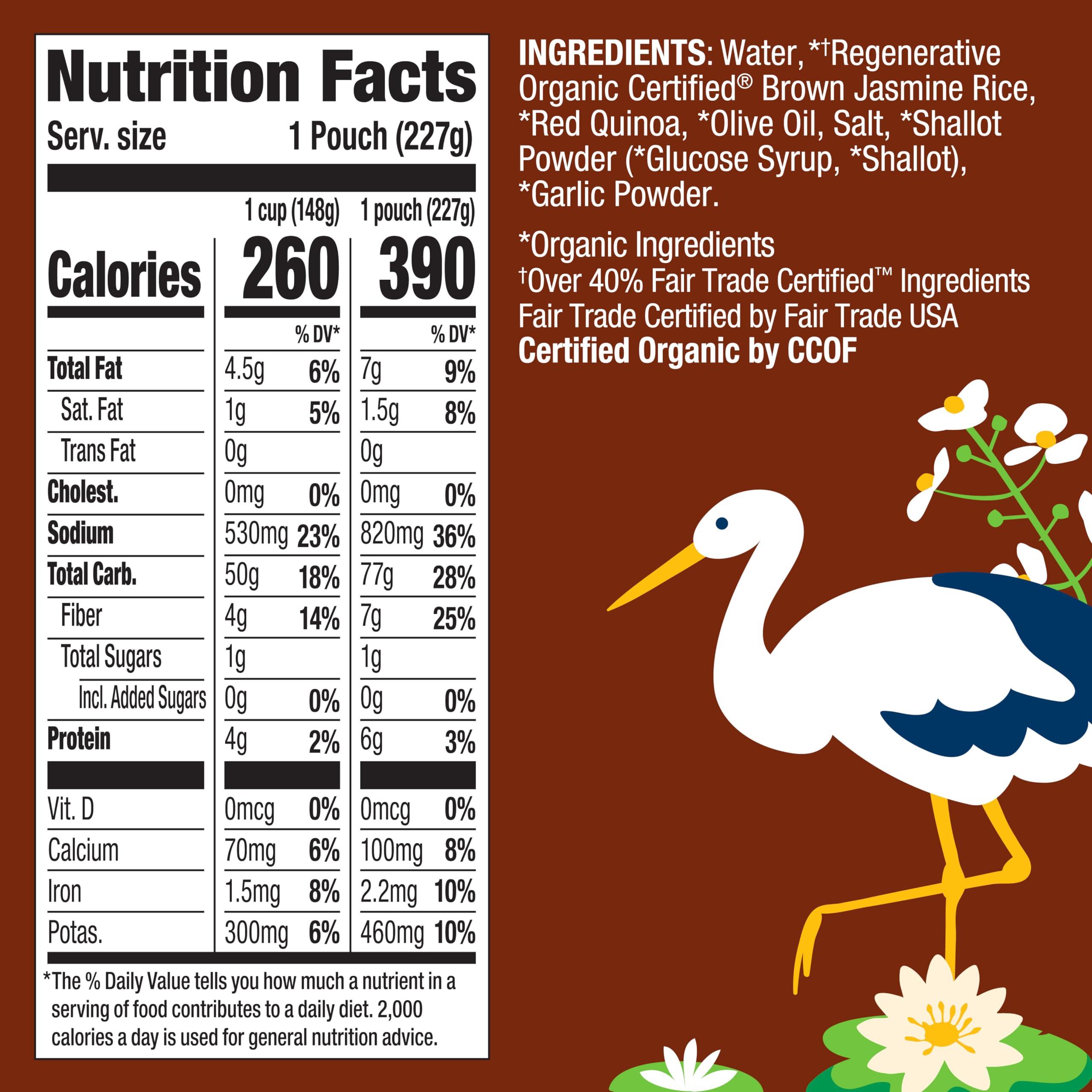 Lundberg Lundberg Brown Rice & Quinoa, Ready in 90 Seconds, 6-Pack Regenerative Organic Certified Brown Jasmine Rice, Organic Quinoa, Microwavable, Lightly Seasoned with Garlic & Shallots, 8 OzEa