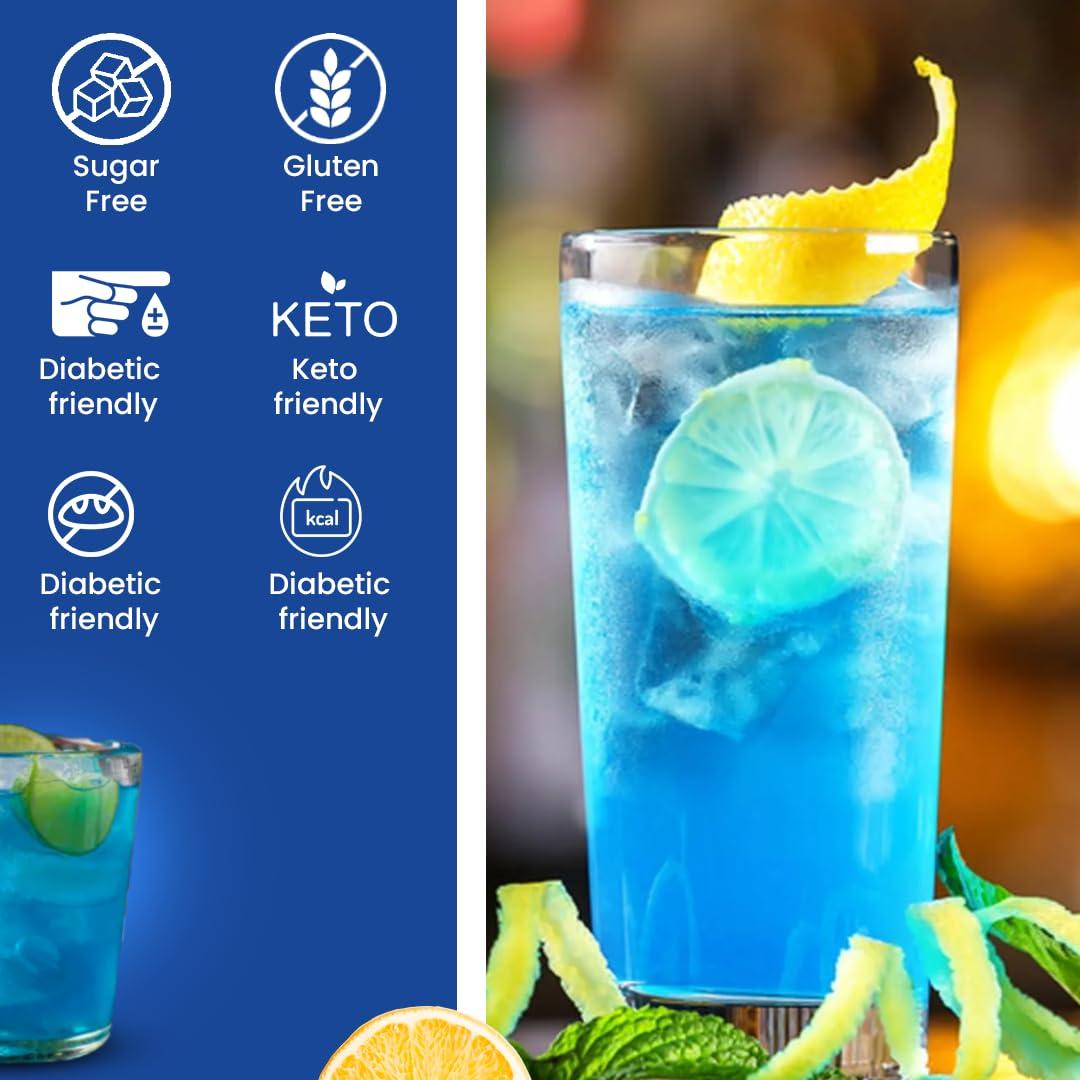 BBLY Blue Curacao Syrup, Made with 100% Sugar, 710ml