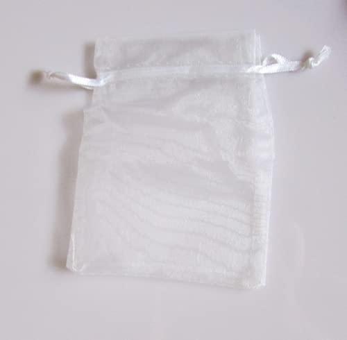 N\\A 100Pcs Sheer Organza Bags 4\"x6\"/10cmx15cm, Mesh Organza Gift Bags,White Wedding Favor Bags With Drawstring,Jewelry Pouches Party Festival Gift Bags Candy Bags