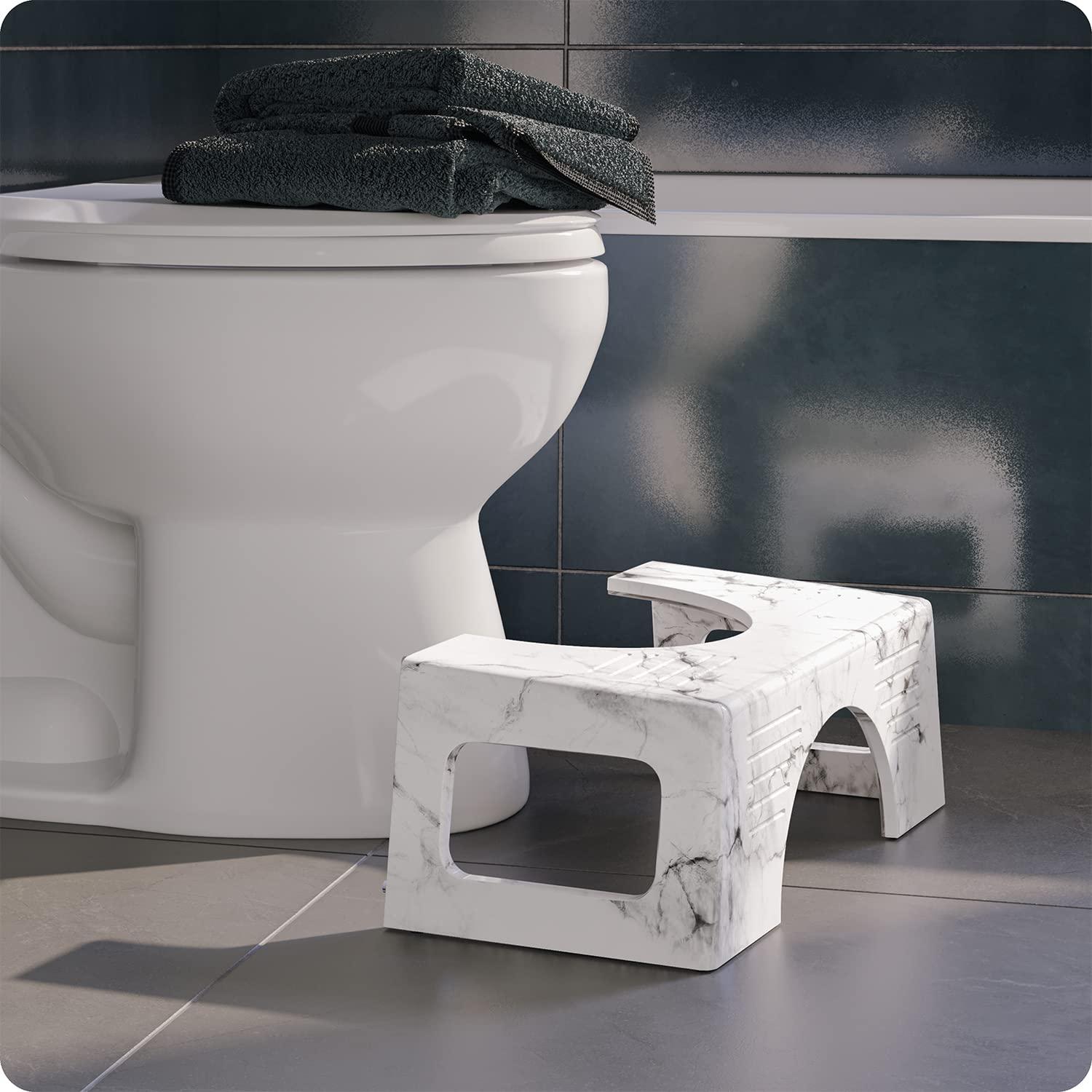 Squatty Potty Squatty Potty Carrara Marble Toilet Stool, Gray, 7 Inch Height